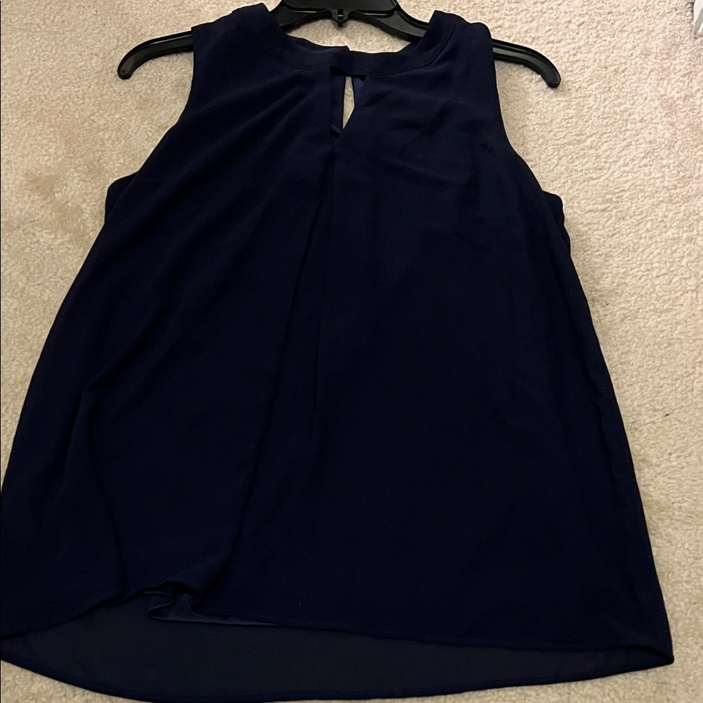 Faith and Joy Navy Sleeveless Blouse